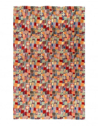 Multi color Fine Hand Knotted Modern Rug 5' X 8'