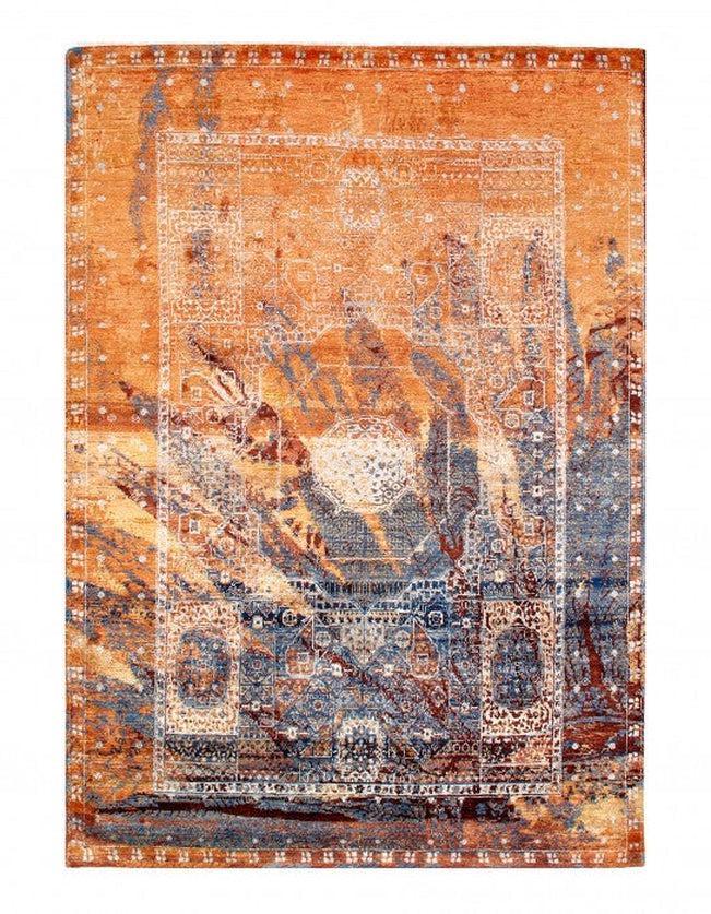 Canvello Multi Color Fine Hand Knotted Modern rug - 6' X 9' - Canvello