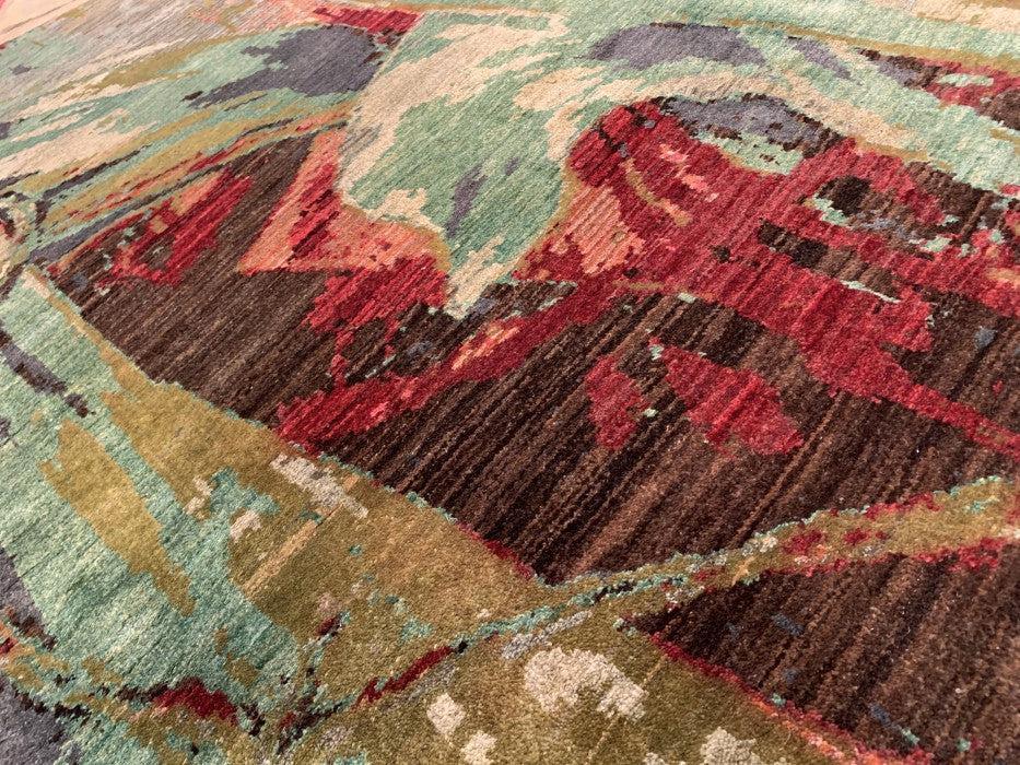 Canvello Multi Color Fine Hand Knotted Modern rug 6' X 9' - Canvello