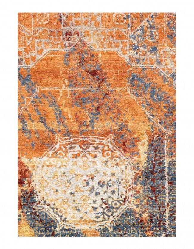 Canvello Multi Color Fine Hand Knotted Modern rug - 6' X 9'