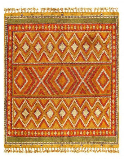 Multi Color Fine Hand Knotted Moroccon Rug 9'11'' X 11'7''