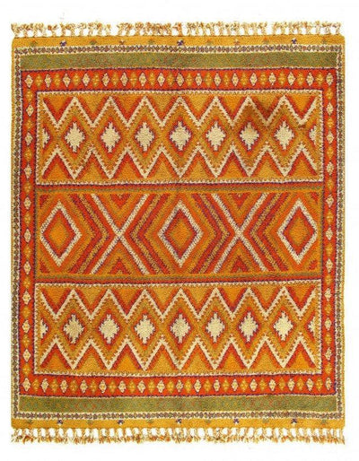 Canvello Multi Color Fine Hand Knotted Moroccon Rug 9'11'' X 11'7'' - Canvello