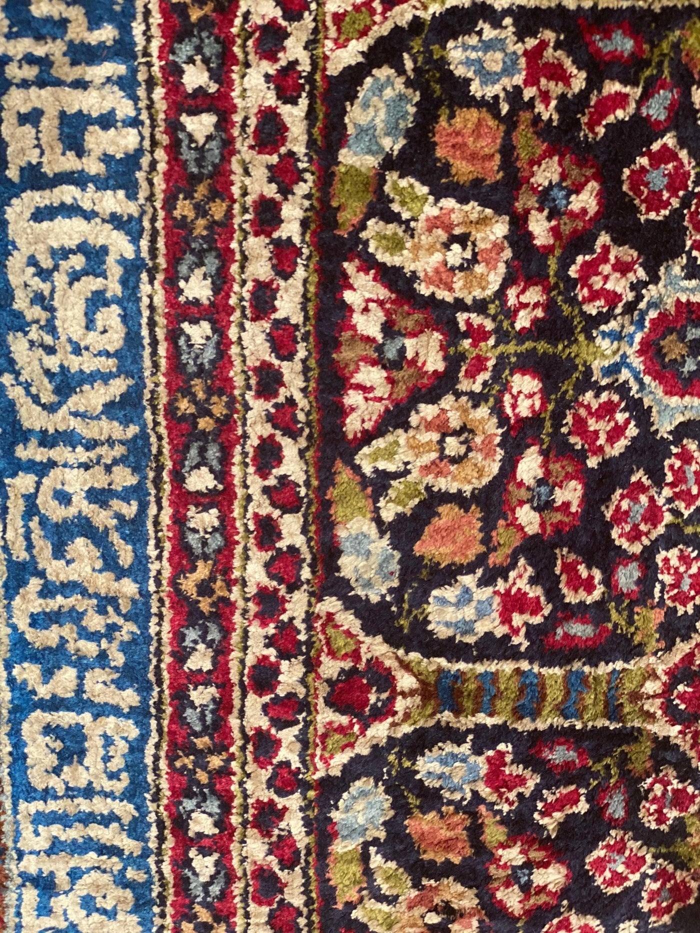 Canvello Multi Color fine Hand Knotted Pure Silk Kashmir Rug 4'3'' X 5'11'' - Canvello