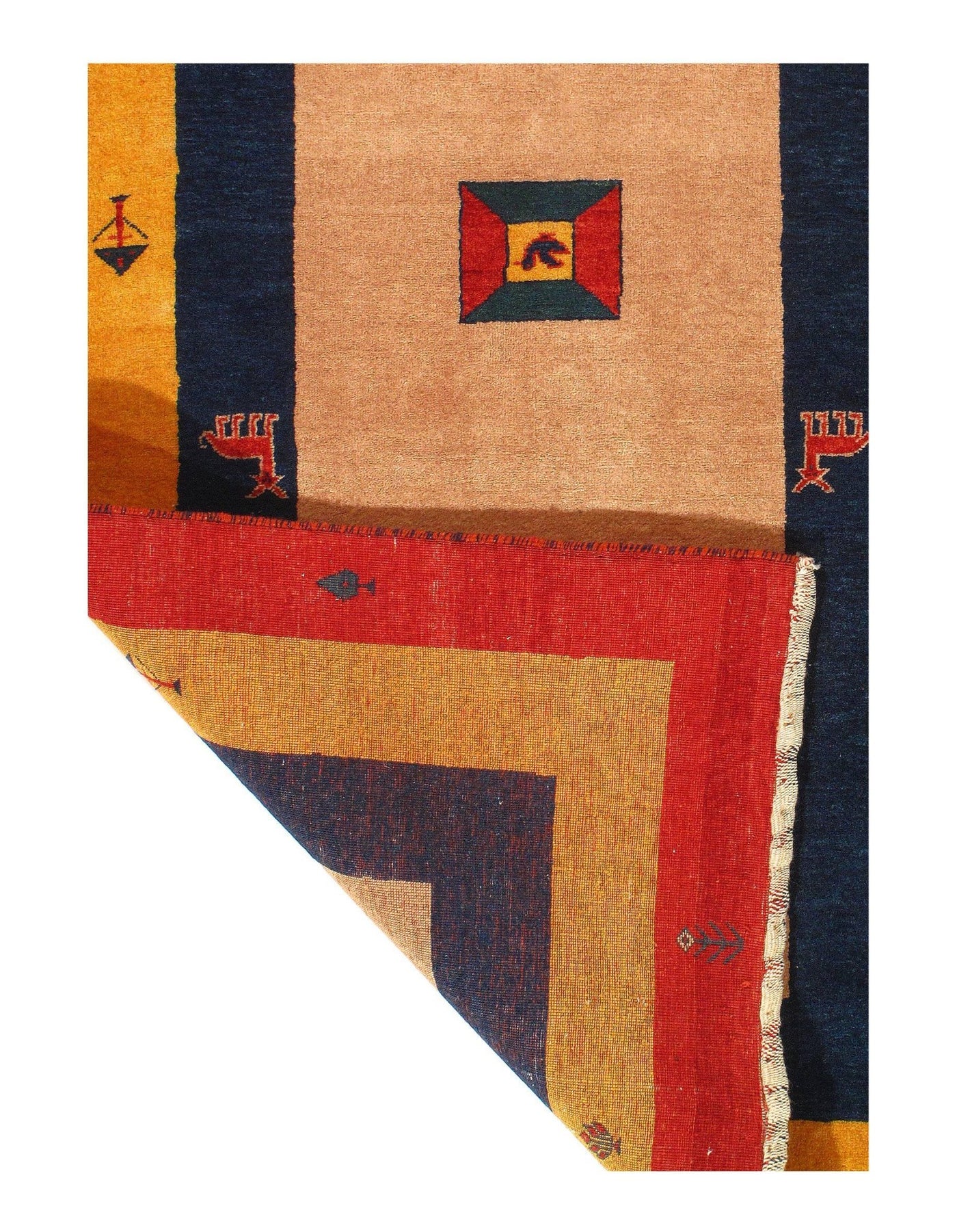 Canvello Multi Color Fine Hand Knotted Silkroad Gabbeh 3'6'' X 5'4'' - Canvello