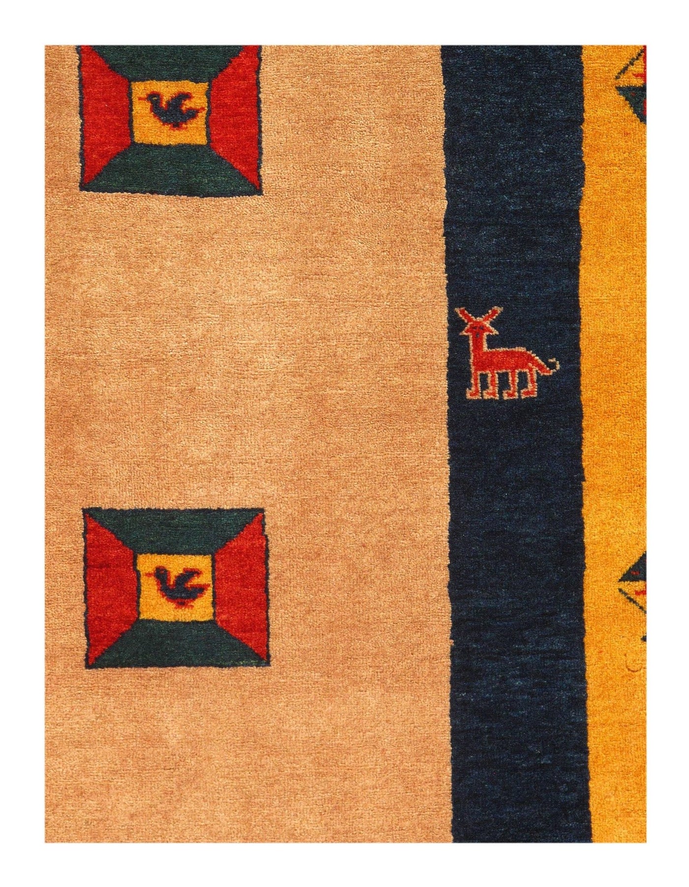 Canvello Multi Color Fine Hand Knotted Silkroad Gabbeh 3'6'' X 5'4'' - Canvello