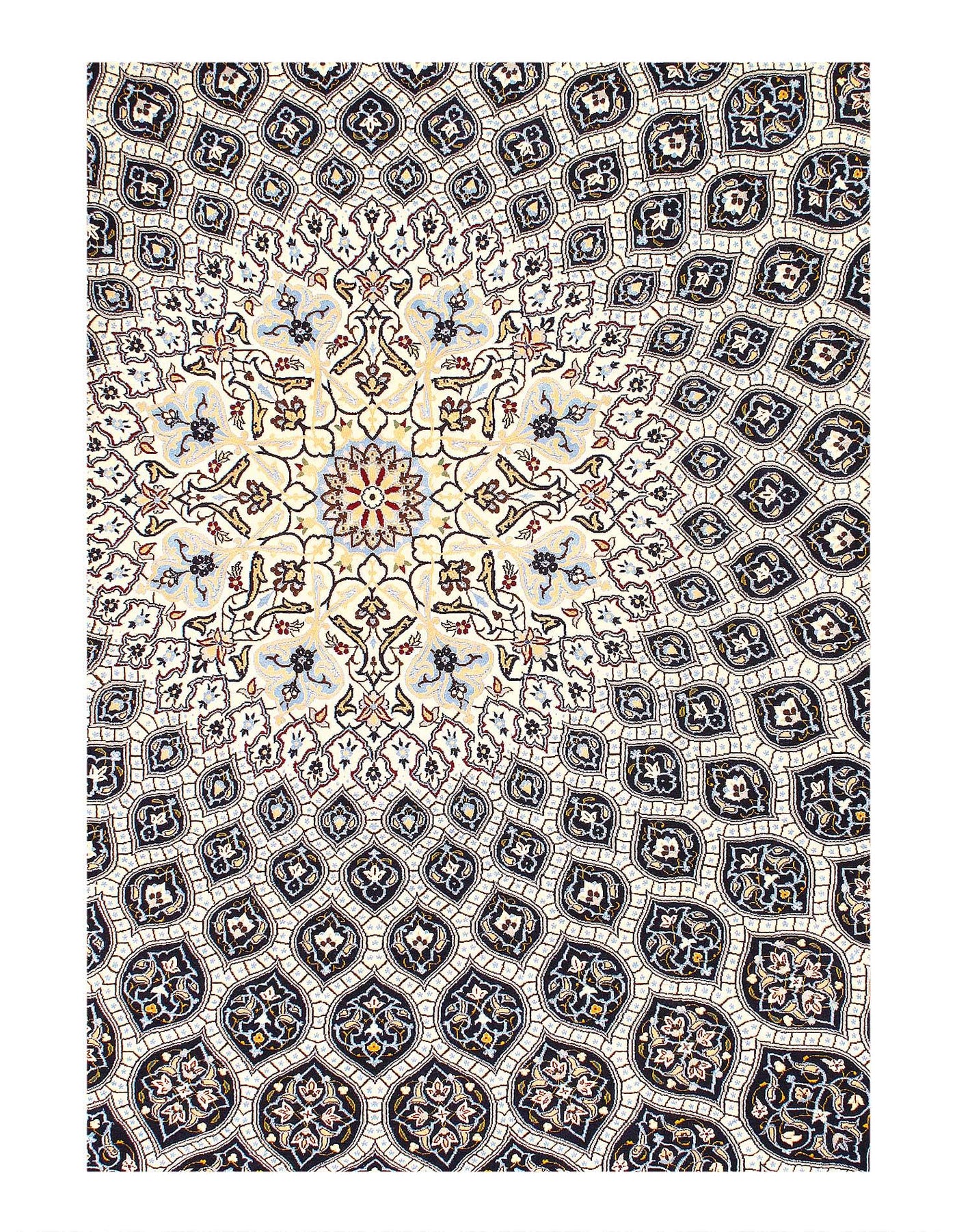 Canvello Multi Color Fine Hand Knotted Silkroad silk & wool Habibian Nain - 8'6" x 11'6' - Canvello