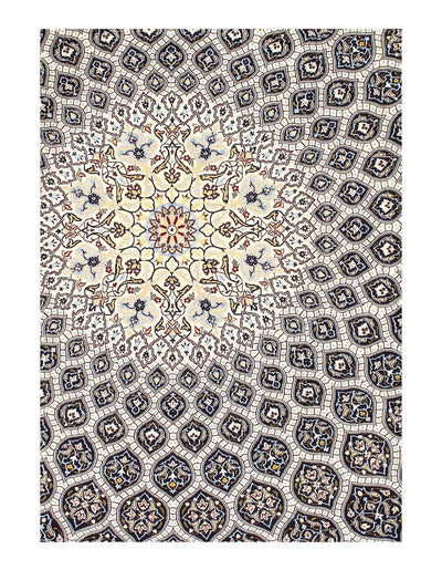 Canvello Multi Color Fine Hand Knotted Silkroad silk & wool Habibian Nain - 8'6" x 11'6' - Canvello