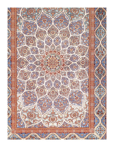 Canvello Multi Color Fine Hand Knotted Silkroad silk & wool Isfahan 3'8'' X 5'5'' - Canvello