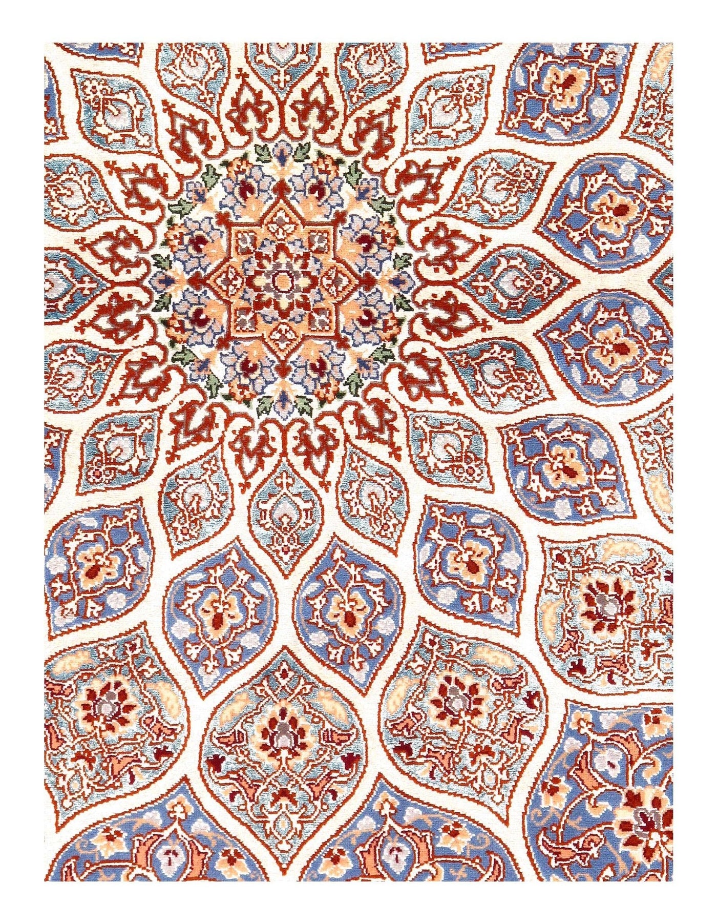 Canvello Multi Color Fine Hand Knotted Silkroad silk & wool Isfahan 3'8'' X 5'5'' - Canvello