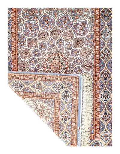 Canvello Multi Color Fine Hand Knotted Silkroad silk & wool Isfahan 3'8'' X 5'5'' - Canvello