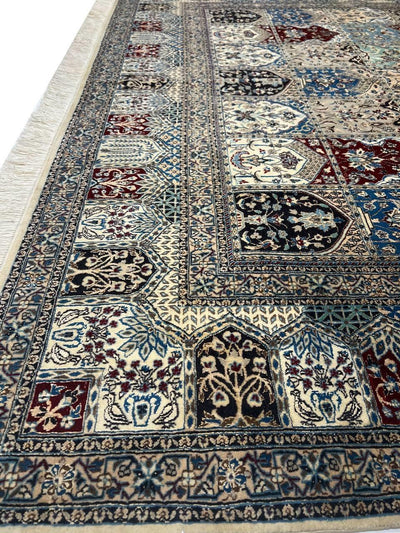 Canvello Multi Color Fine Hand Knotted Silkroad silk & wool Nain Rug - 6'9" X 10' - Canvello