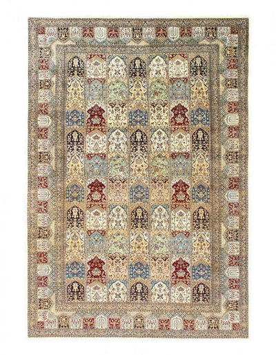 Canvello Multi Color Fine Hand Knotted Silkroad silk & wool Nain Rug - 6'9" X 10' - Canvello