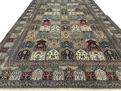 Canvello Multi Color Fine Hand Knotted Silkroad silk & wool Nain Rug - 6'9" X 10' - Canvello