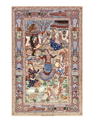 Canvello Multi Color Fine Silkroad Isfahan 4'4'' X 6'11'' - Canvello