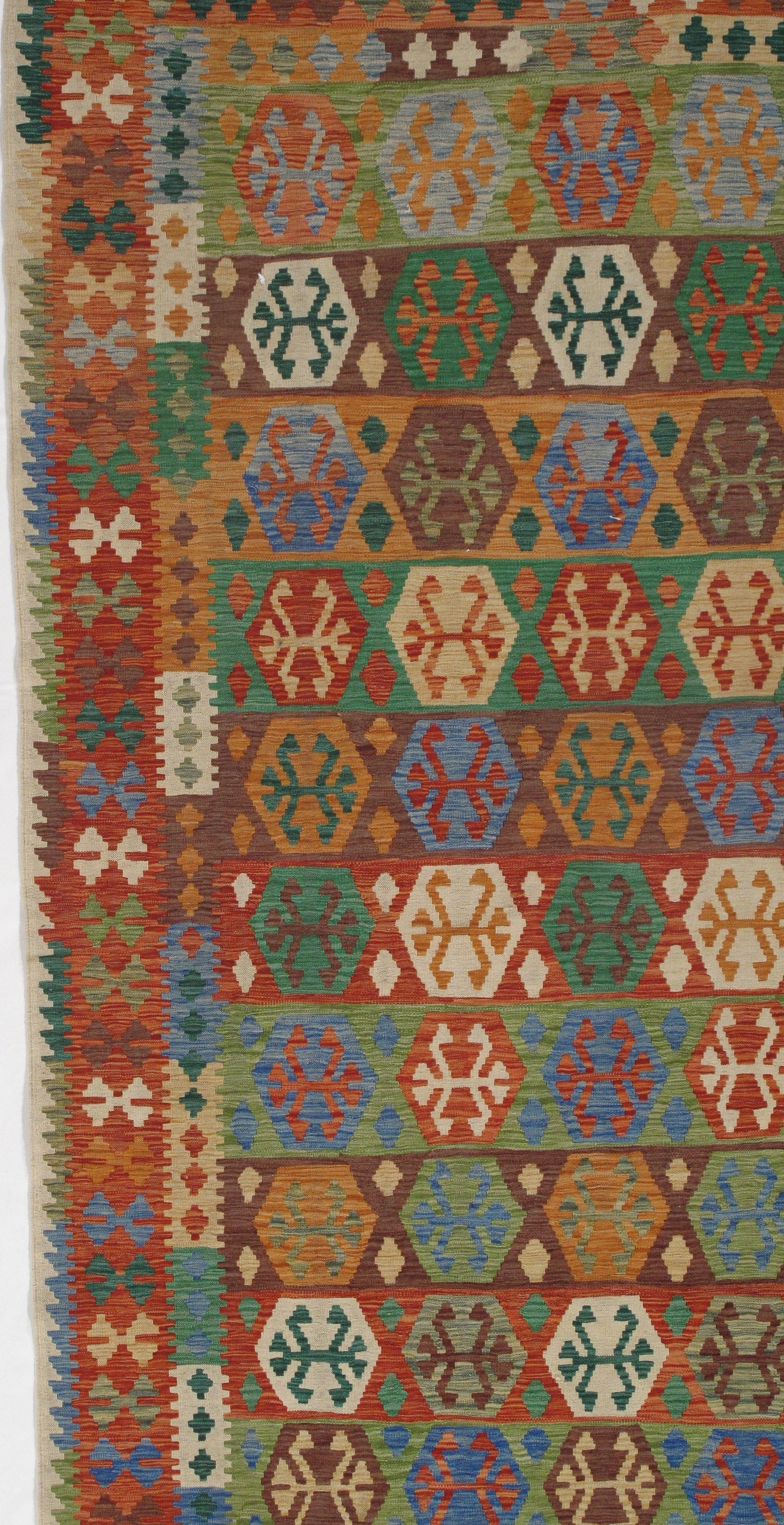 Canvello Multi color Flat weave kilim - 6'6'' X 9'11'' - Canvello