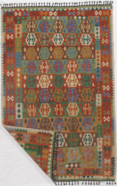 Canvello Multi color Flat weave kilim - 6'6'' X 9'11'' - Canvello