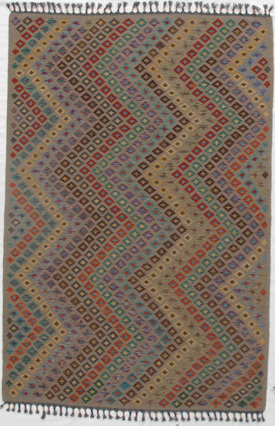 Multi color Flat weave kilim - 6'6'' X 9'9''
