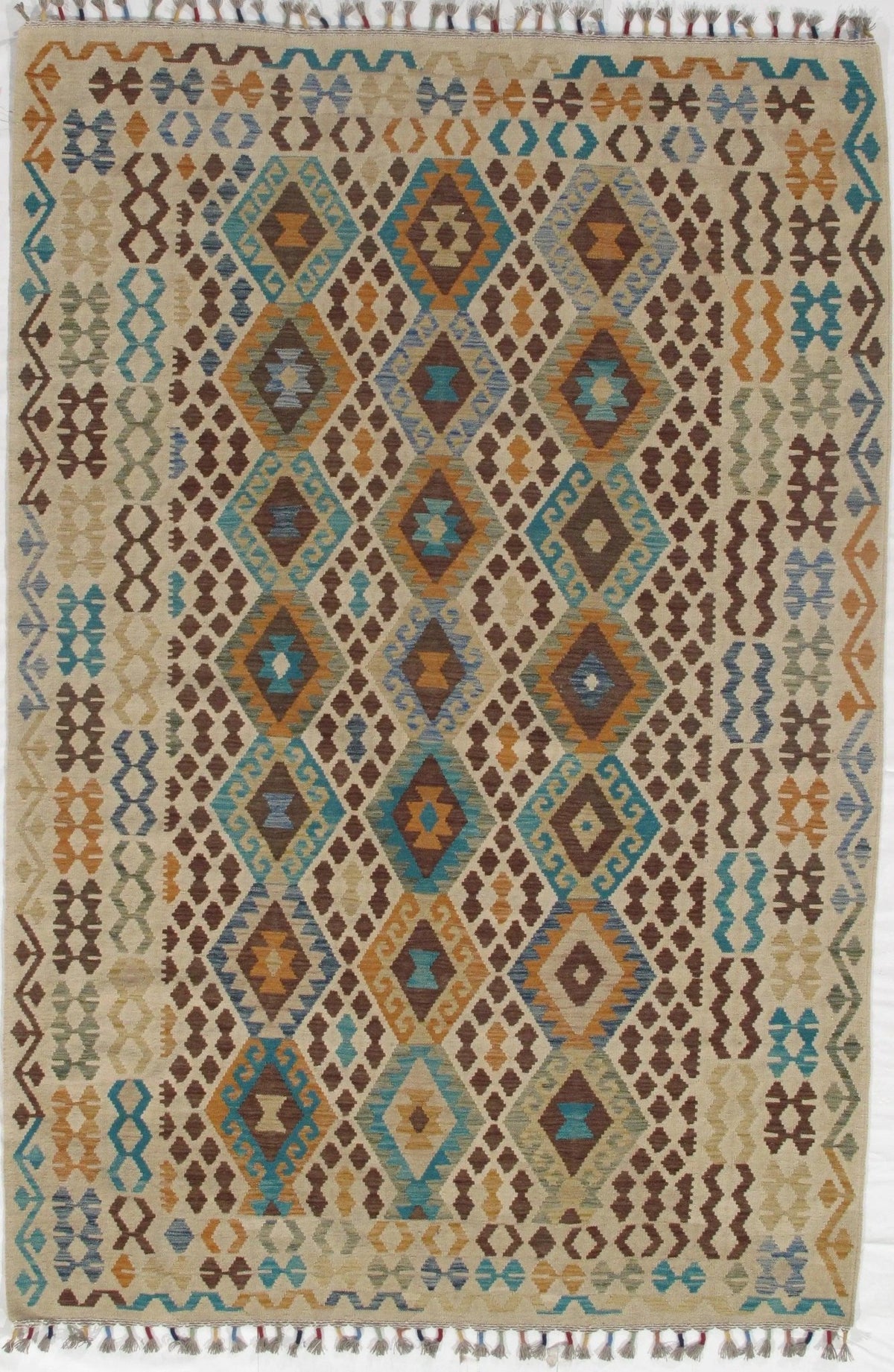 Kilim de tejido plano multicolor Canvello - 6'7''X 9'7''