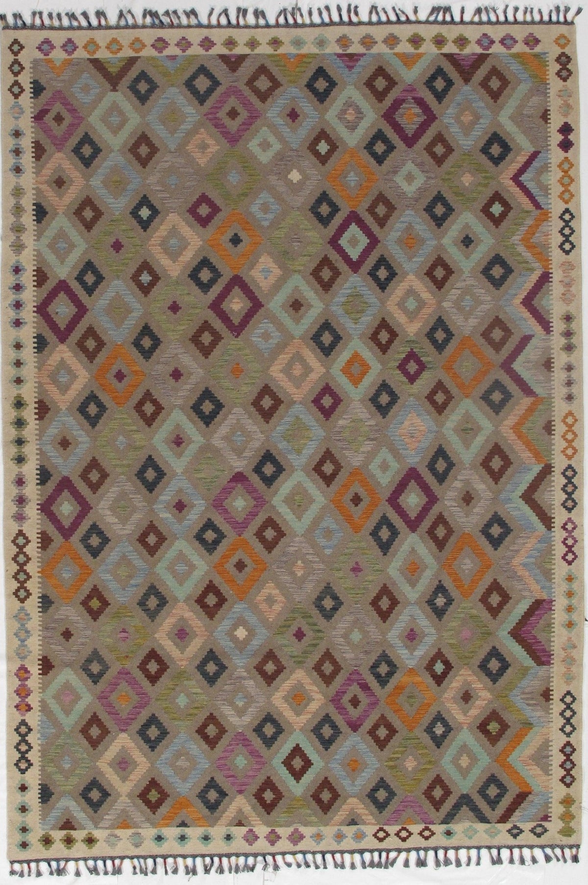 Canvello Multi color Flat weave kilim - 8'1'' X 11'6''
