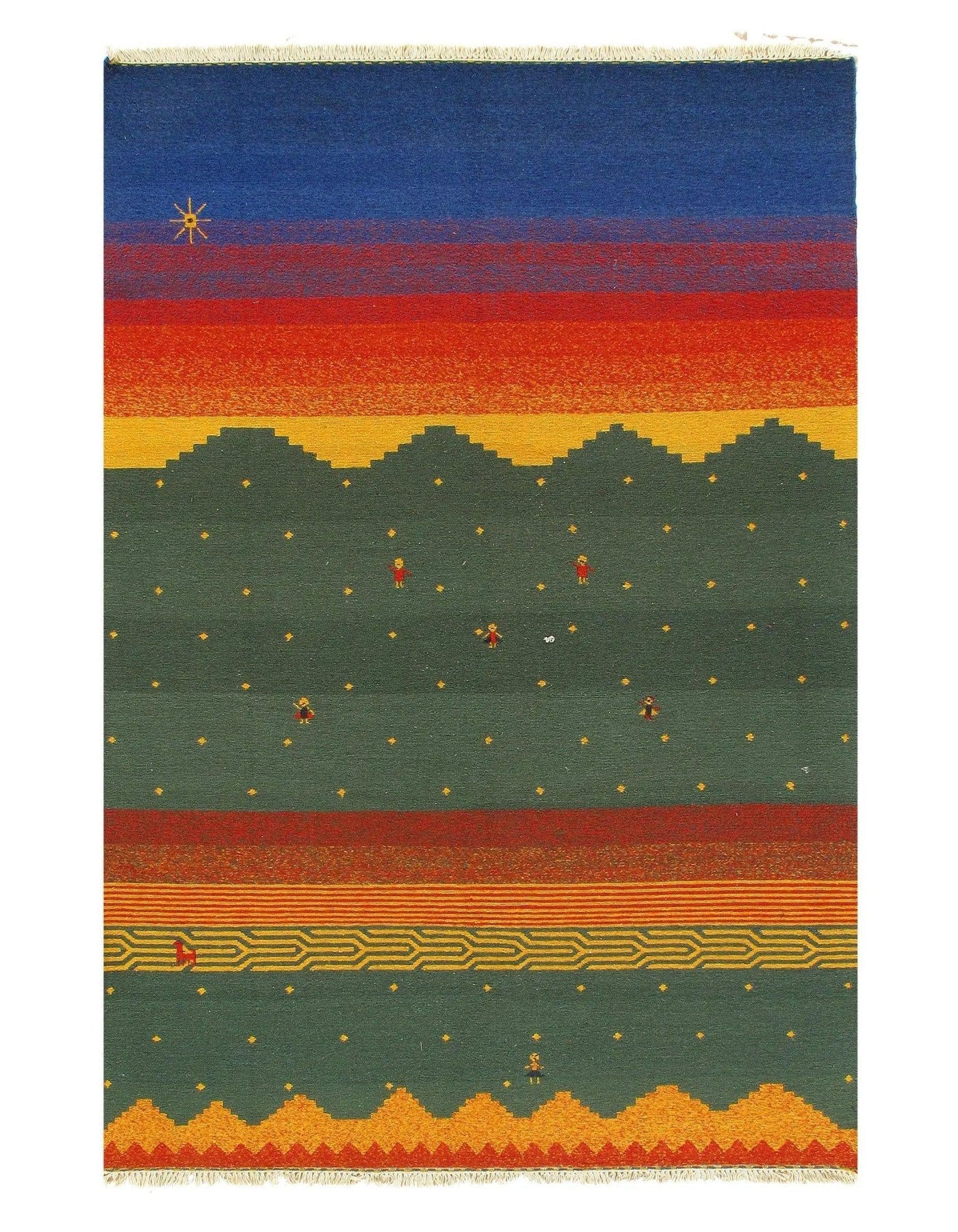 Canvello Multi color Flat Weave Sumak Rug - 5' X 8' - Canvello