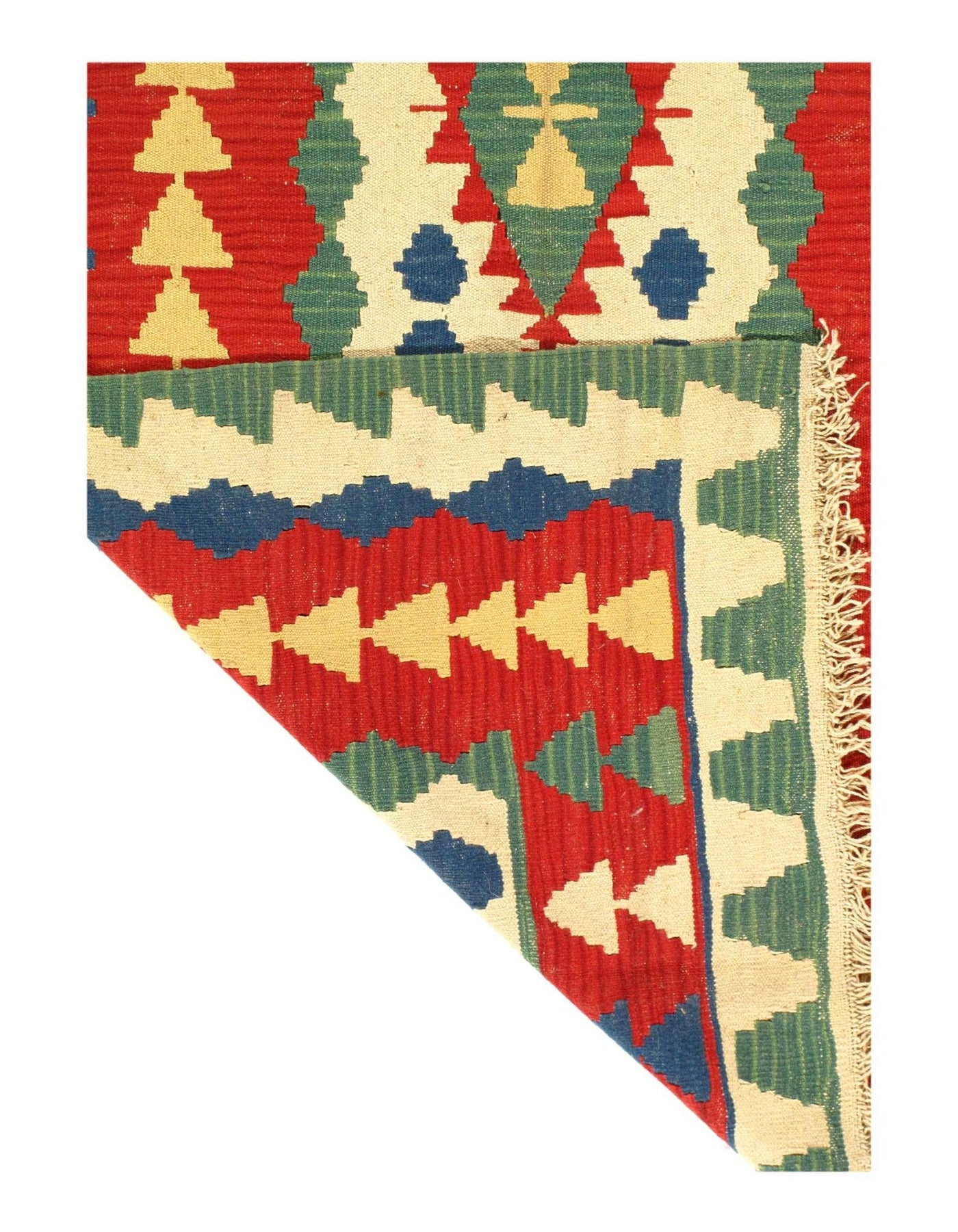 Canvello Multi Color Flat Weave Turkish Kilim - 3'9'' X 5'6'' - Canvello