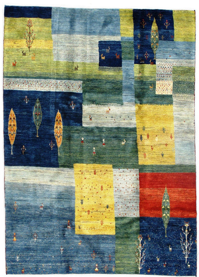 Canvello Multi Color Genuine Silkroad Gabbeh Rug - 5'4" X 7'5" - Canvello