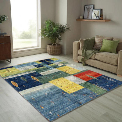 Canvello Multi Color Genuine Silkroad Gabbeh Rug - 5'4" X 7'5" - Canvello