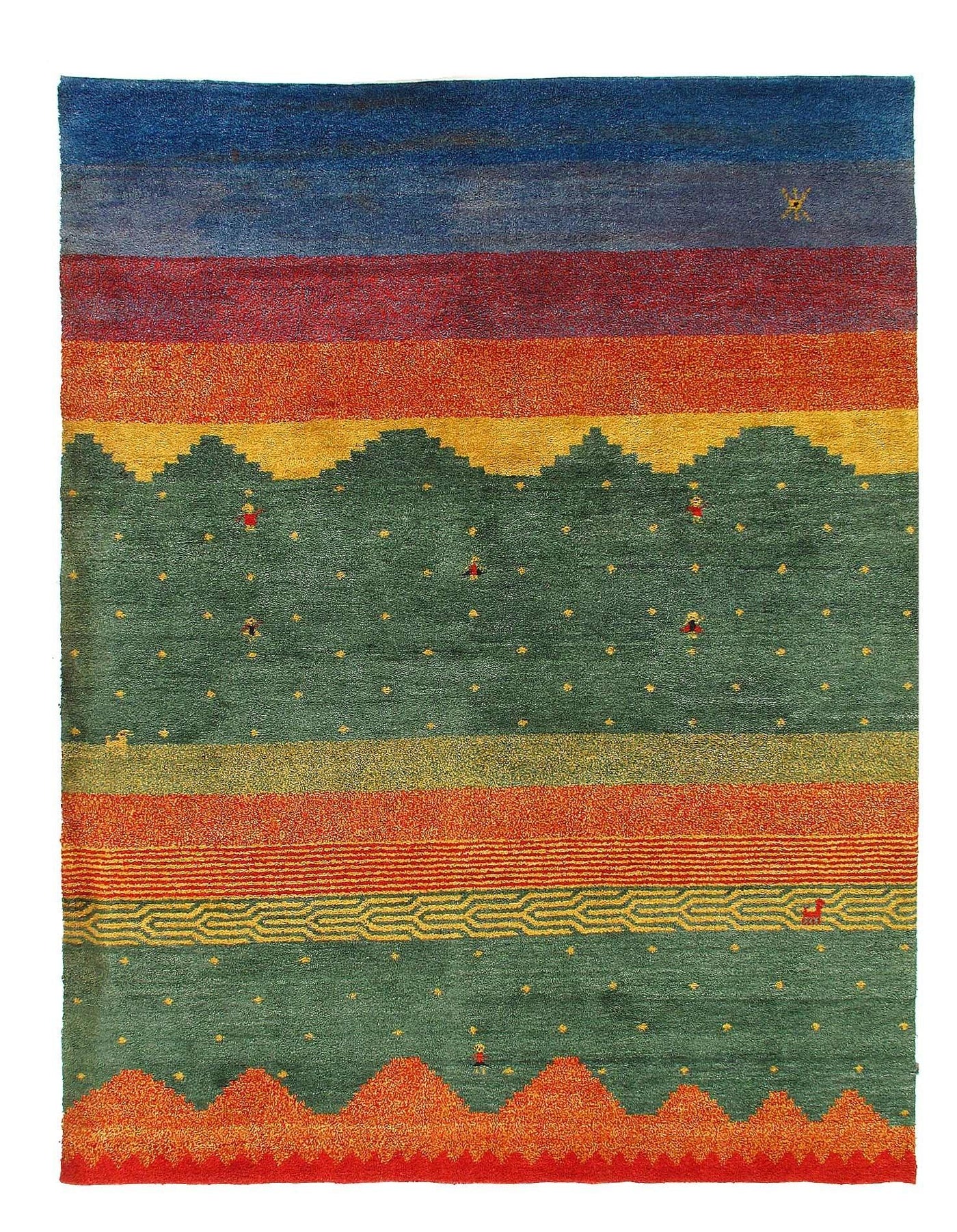 Canvello Multi Color Hand Knotted Gabbeh Rug - 7'8'' X 10'1'' - Canvello