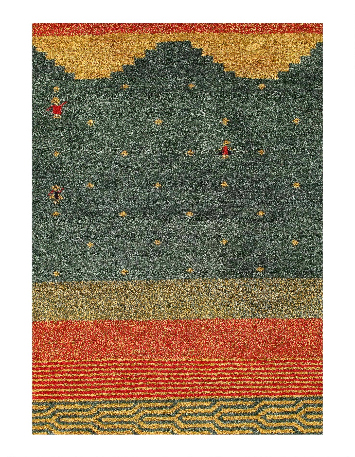 Canvello Multi Color Hand Knotted Gabbeh Rug - 7'8'' X 10'1'' - Canvello