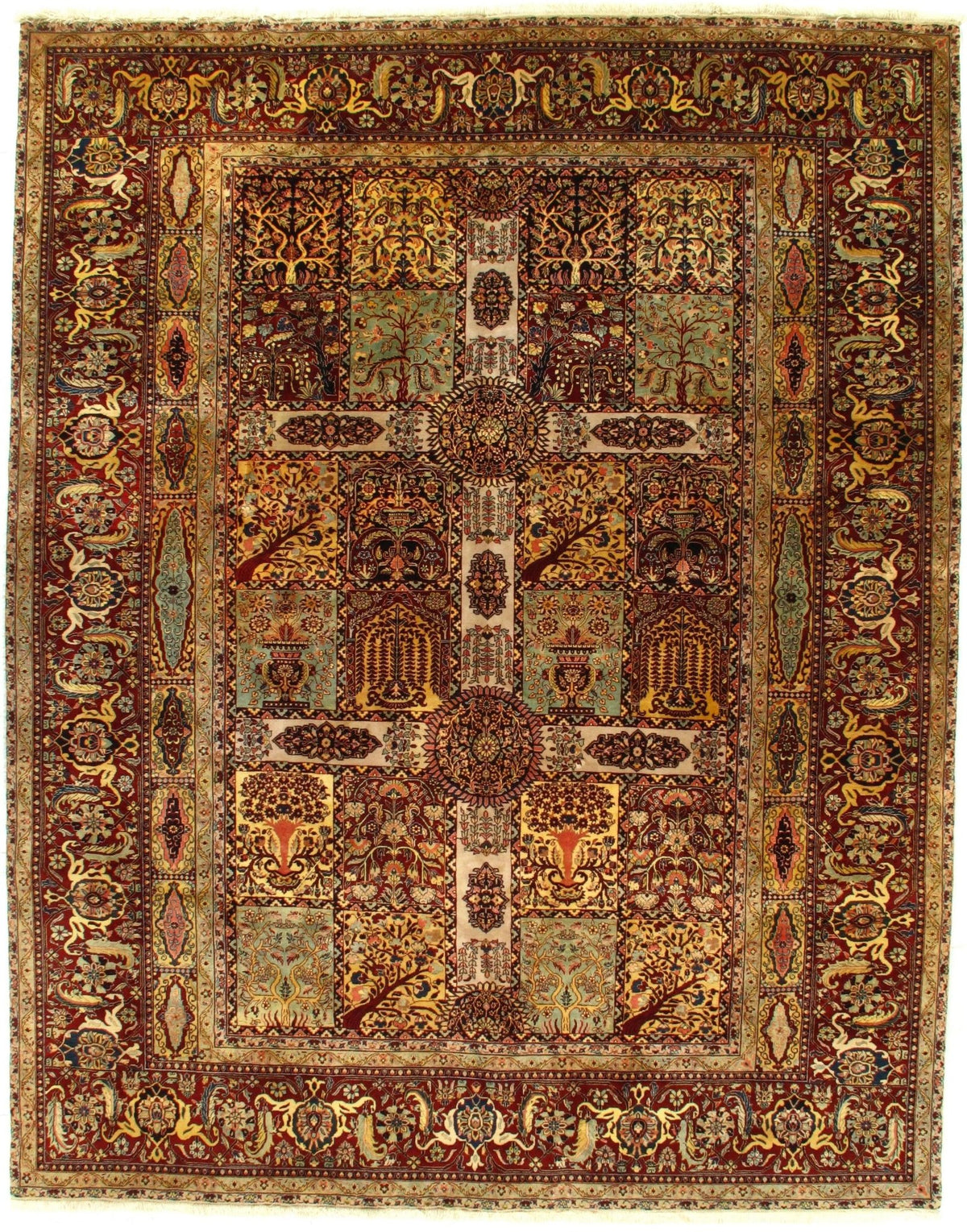 Canvello Multi color Indian Agra Rug - 9' X 12'