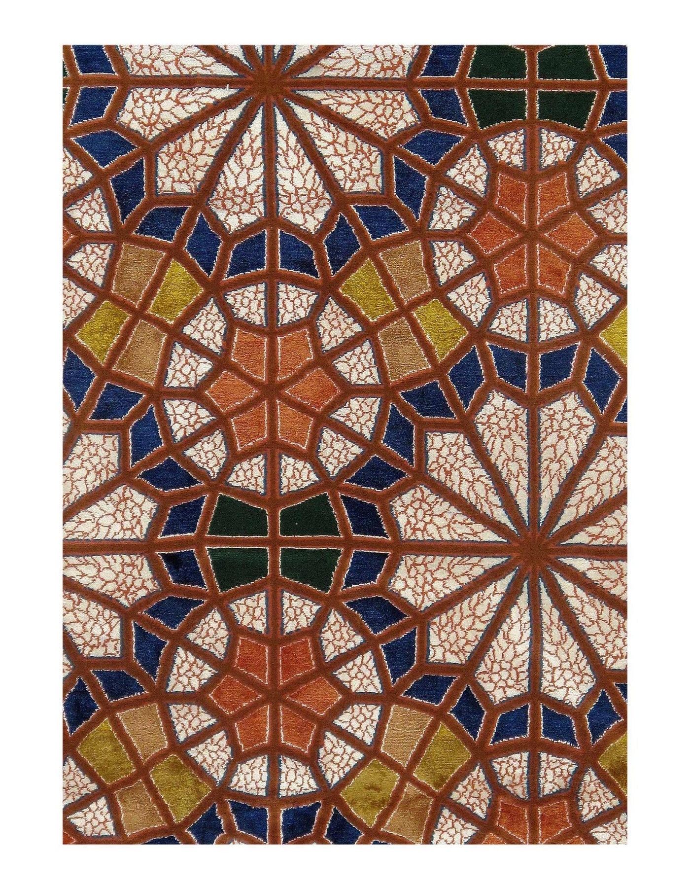 Canvello Multi color Isfahan Silk & wool Rug - 5'2" X 8'6" - Canvello