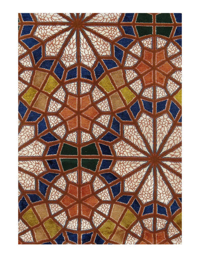 Canvello Multi color Isfahan Silk & wool Rug - 5'2" X 8'6" - Canvello