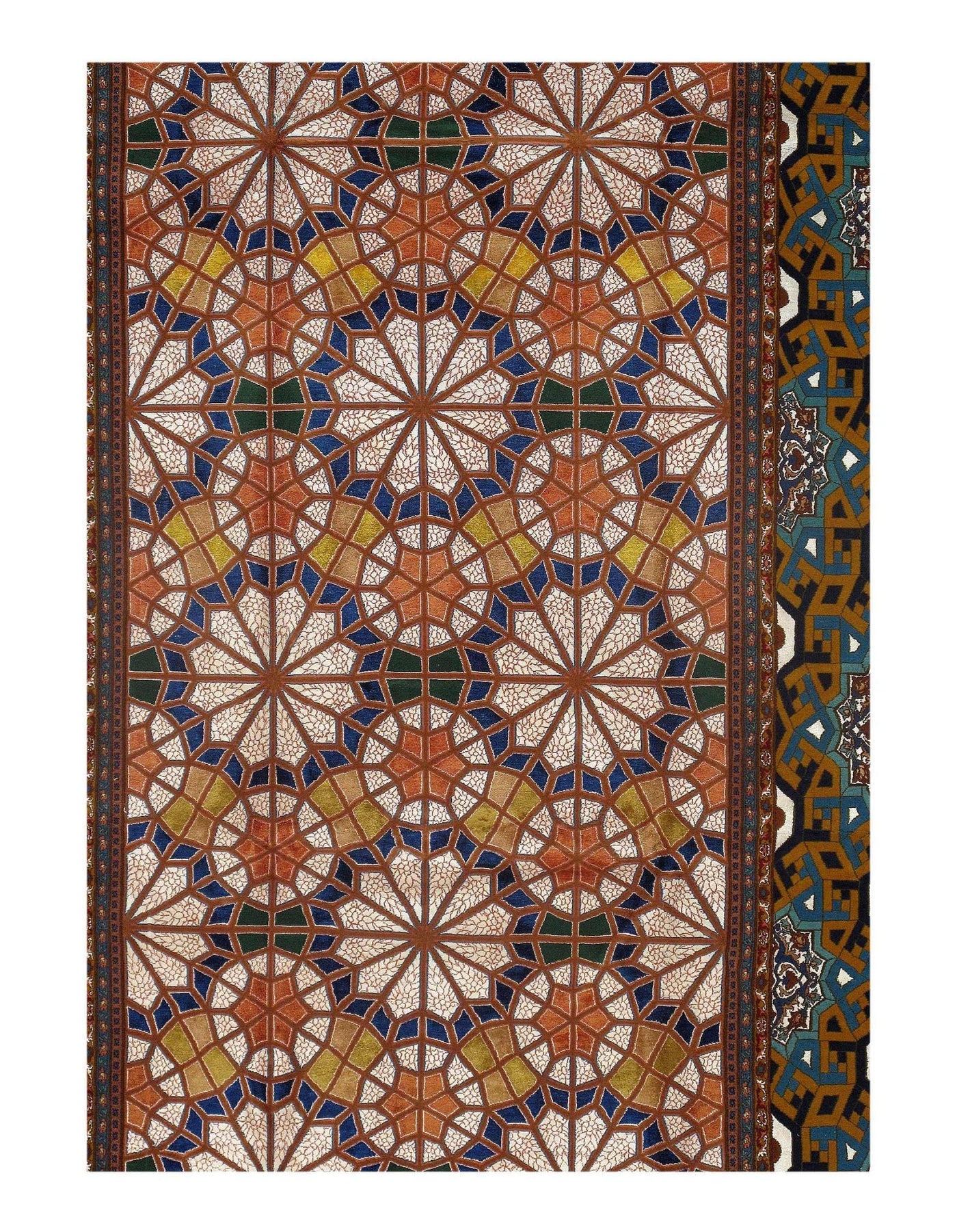 Canvello Multi color Isfahan Silk & wool Rug - 5'2" X 8'6" - Canvello