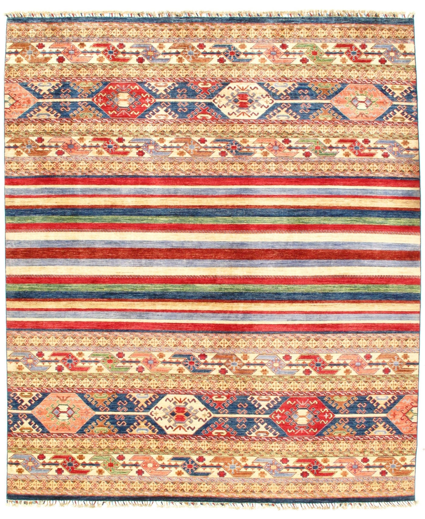 Canvello Multi color Pak Super Kazak Lamb's Wool Rug - 8' X 10' - Canvello