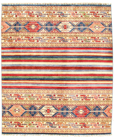 Canvello Multi color Pak Super Kazak Lamb's Wool Rug - 8' X 10' - Canvello