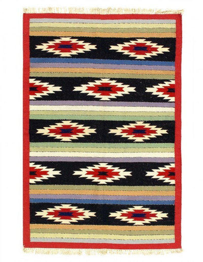 Canvello Multi color Reversible Kilim Rug 4'2'' X 6' - Canvello