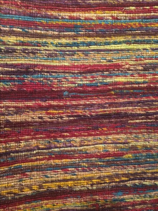 Canvello Multi - Color Sari - Silk Modern Flat Weave Rug (6 sizes available) - Canvello