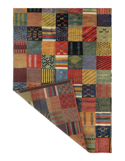 Canvello Multi color Silkroad Gabbeh Rug - 5'6" x 7'8" - Canvello