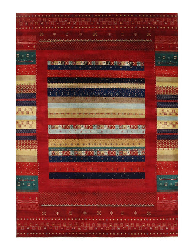 Canvello Multi Color Silkroad Hand knotted Gabbeh Design 9' X 12' - Canvello