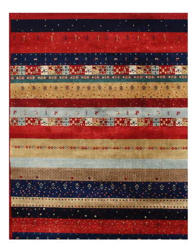 Canvello Multi Color Silkroad Hand knotted Gabbeh Design 9' X 12' - Canvello