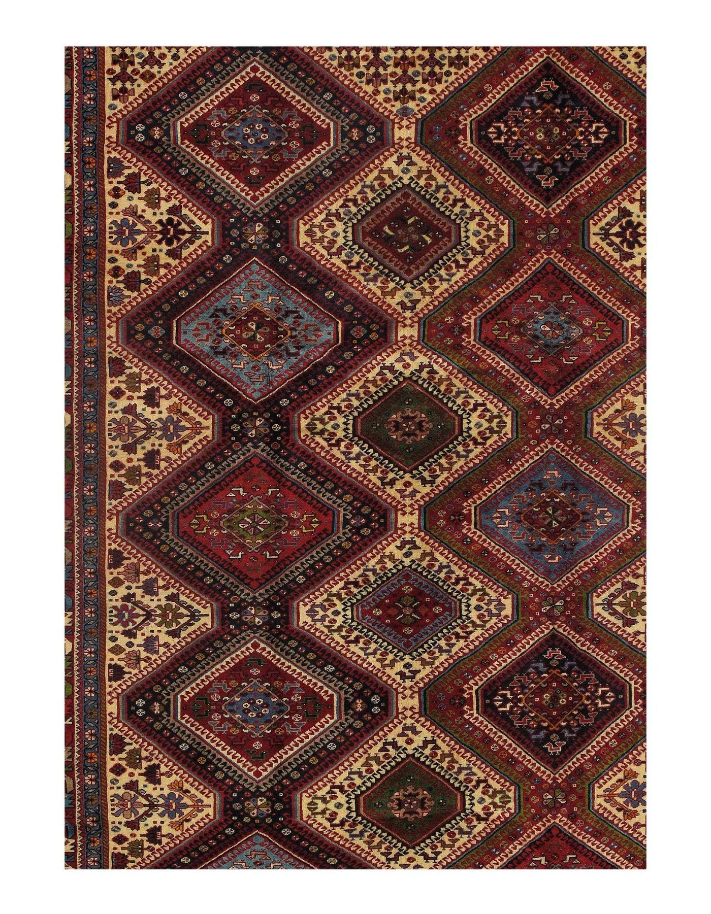 Canvello Multi color Silkroad hand Knotted Yalameh Rug - 5'6'' X 8'9'' - Canvello