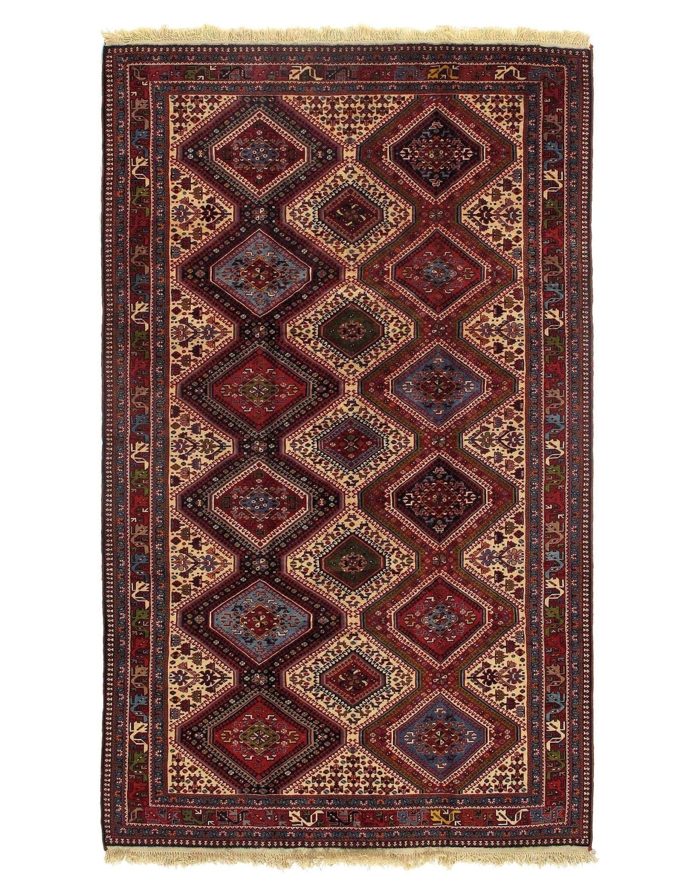 Canvello Multi color Silkroad hand Knotted Yalameh Rug - 5'6'' X 8'9'' - Canvello