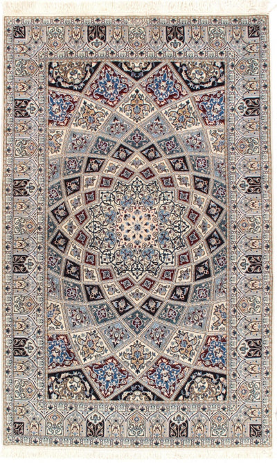 Canvello Multi color Silkroad Nain 6L silk & wool Rug - 5' X 8' - Canvello