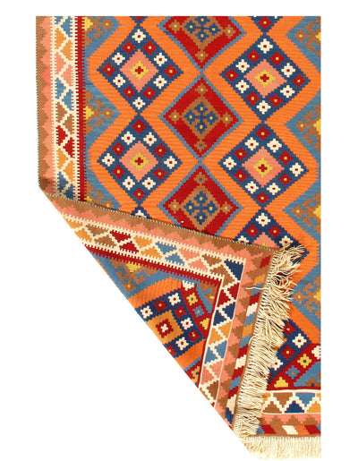 Multi color Persian Shiraz kilim - 4'7'' X 10'7''