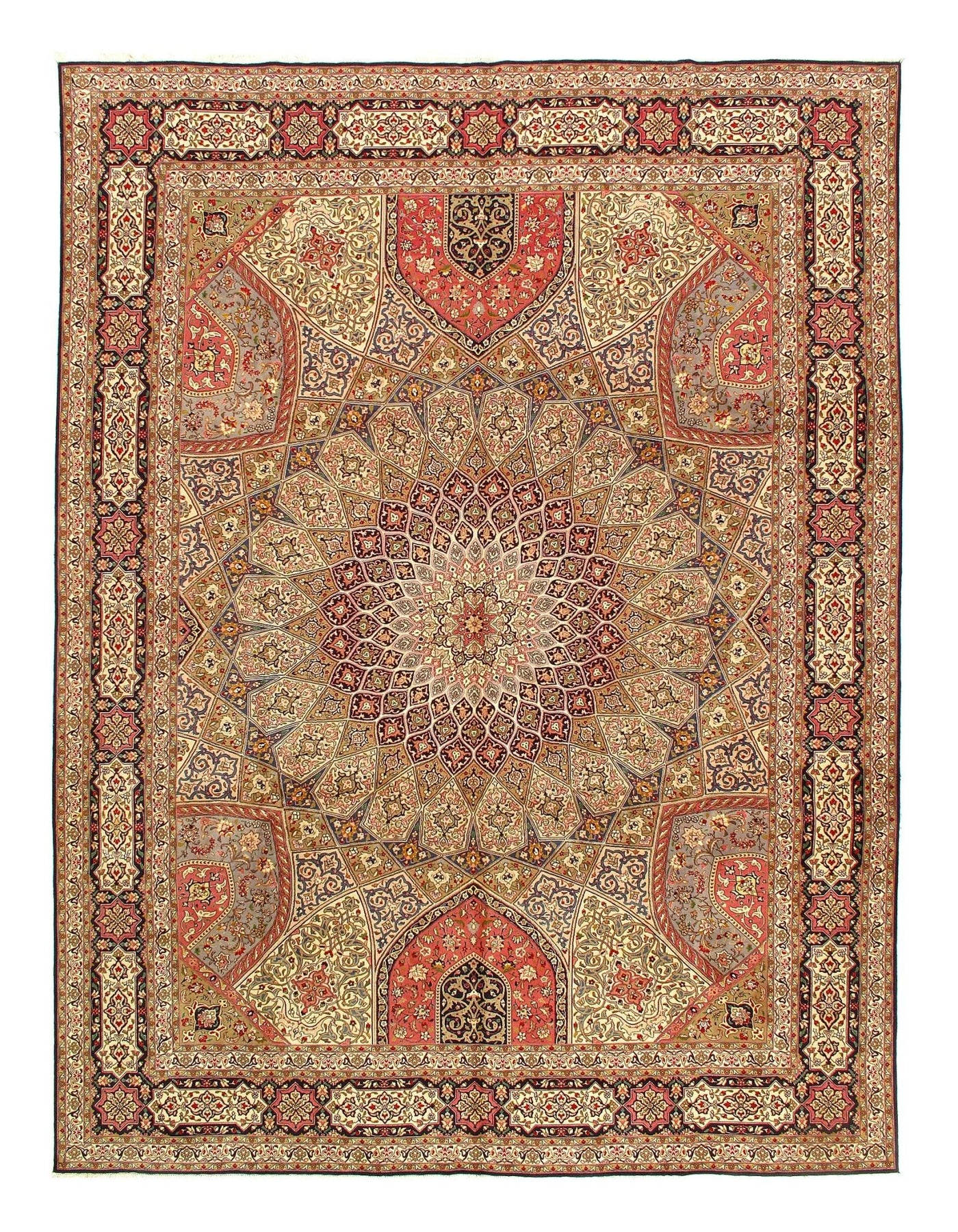 Canvello Multi Color Silkroad Tabriz Gonbad Rug - 10' X 13' - Canvello