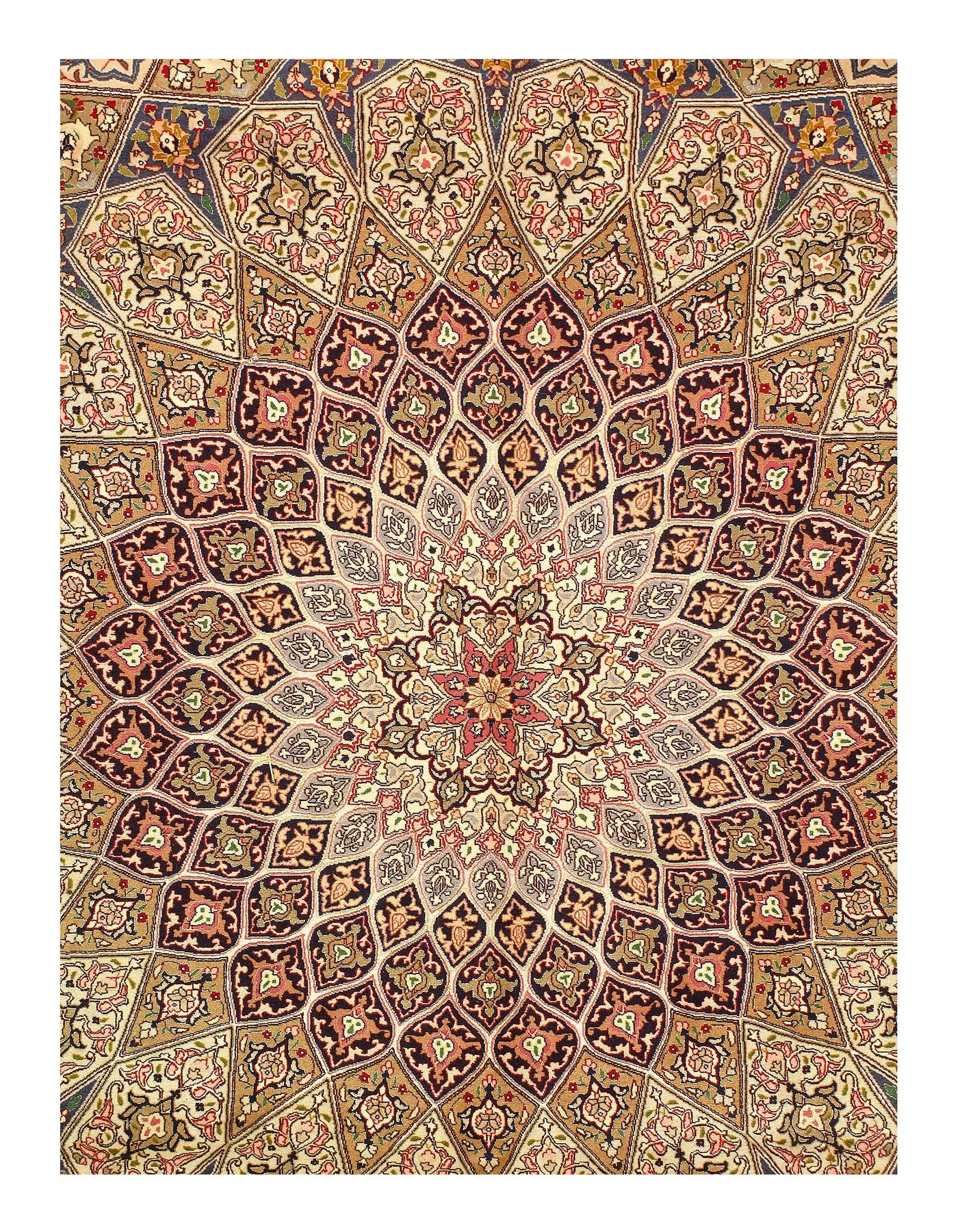 Multi Color Persian Tabriz Gonbad Rug - 10' X 13'