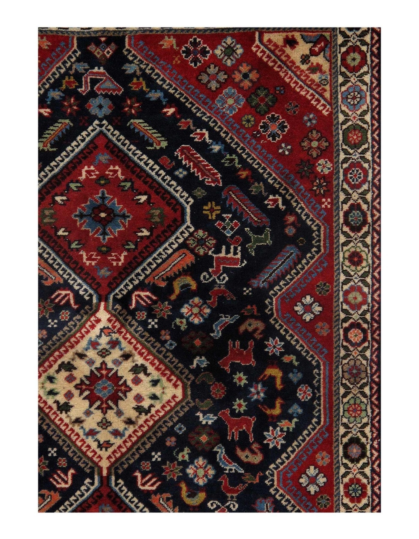 Canvello Multi color Silkroad Yalameh Rug - 3' X 4'9" - Canvello