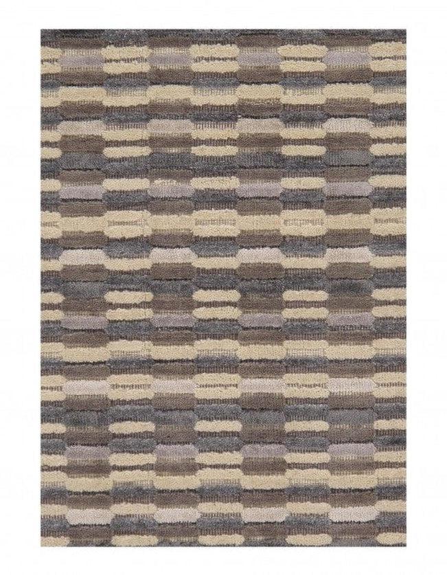 Multi Modern fine hand knotted Rug 6' X 9'