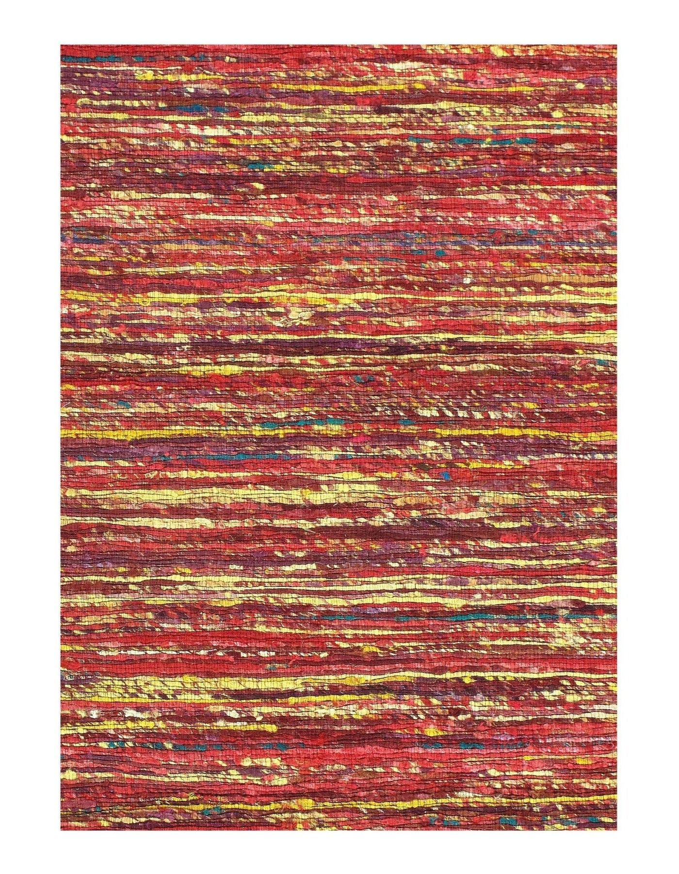 Canvello Multi Sari - Silk Modern Flat Weave Runner 2'4'' X 10' - Canvello