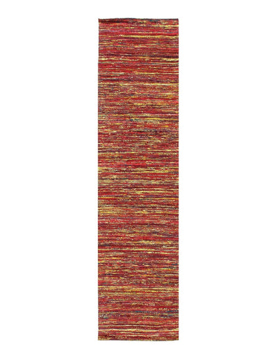 Canvello Multi Sari - Silk Modern Flat Weave Runner 2'4'' X 10' - Canvello